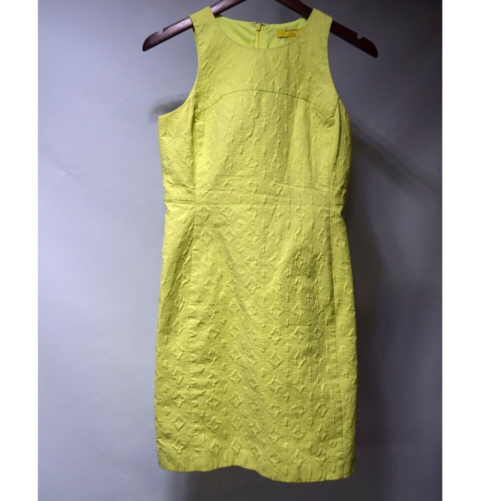 Banana Republic Milly Collection Women’s Size 4 Yellow Jacquard Sheath Dress